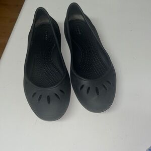 Crocs black slip on ballet shoe size 6